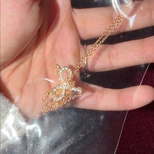 Gold-Tone Aries Zodiac Sign Crystal Pendant Necklace - Elegant Women's Jewelry